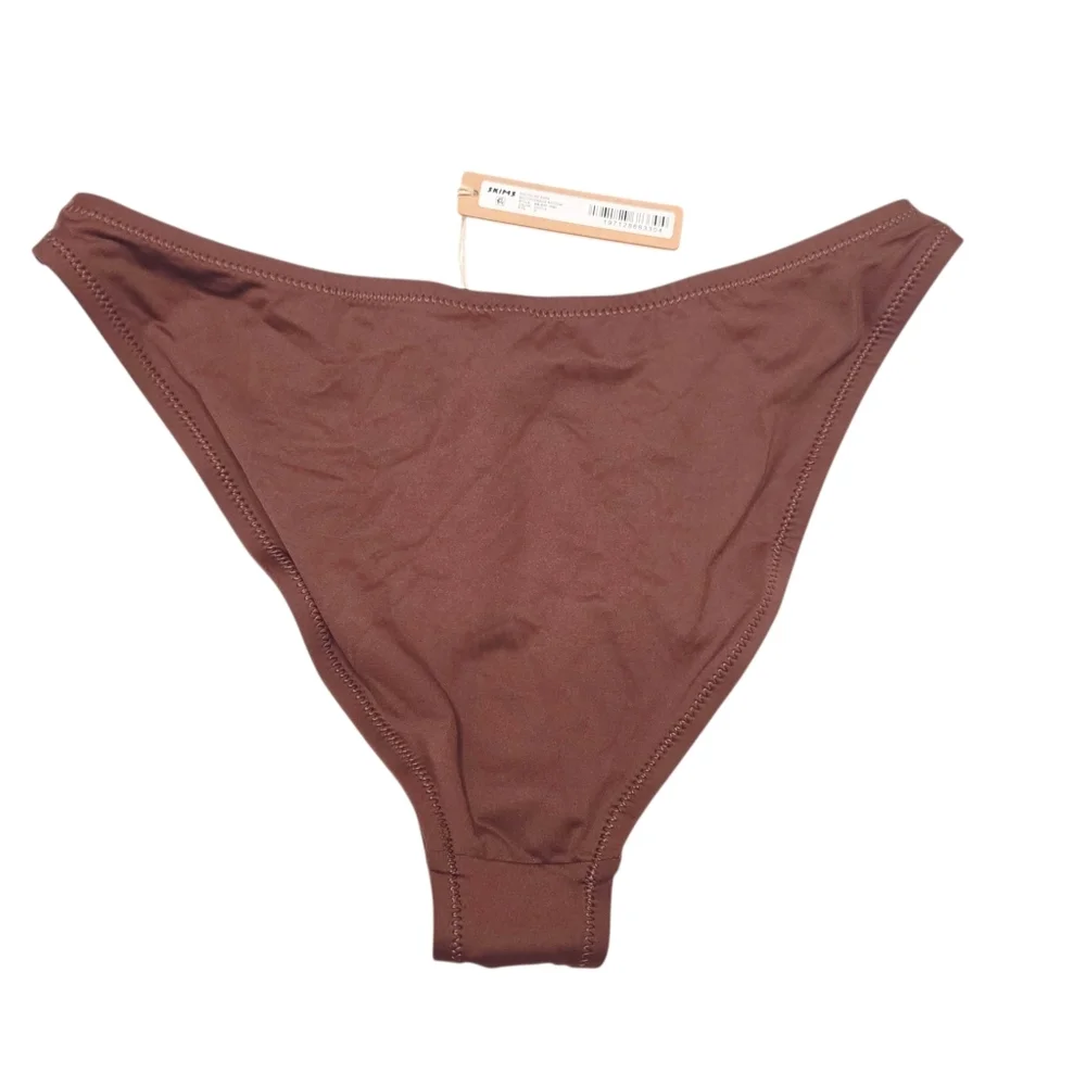 SKIMS SWIM MID Coverage Bottom Bikini Swimwear Cocoa Brown Medium NWT